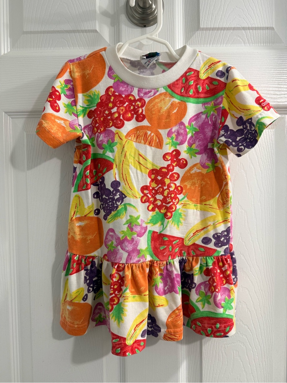Vintage OshKosh Rare Fruit-Print Short Sleeve Dress